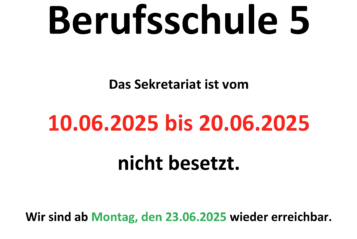 Schließung während der Pfingstferien BS 5 der Stadt Augsburg