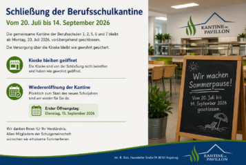 Schulkantine Sommerpause 2026